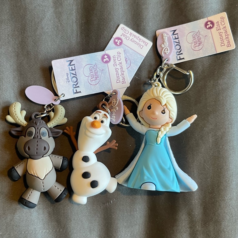 Disney Frozen Character Keychains / Backpack Clips